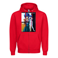 Red Neon Genesis Evangelion Rei Ayanami Zipper Hoodie - InspiraDesign