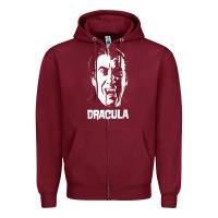 Burgundy dracula vampire classic horror flick white t shirt Zipper Hoodie - InspiraDesign