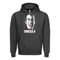 Charcoal Heather dracula vampire classic horror flick white t shirt Zipper Hoodie - InspiraDesign