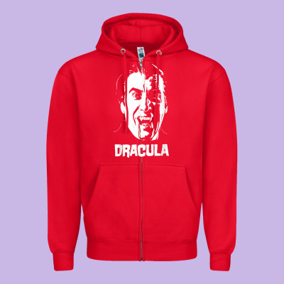 Dracula Vampire Classic Horror Flick White T Shirt Zipper Hoodie Designed By Inspiradesign