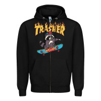Black trasher Zipper Hoodie - InspiraDesign