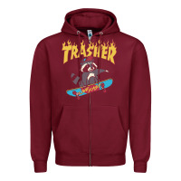 Burgundy trasher Zipper Hoodie - InspiraDesign