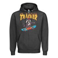 Charcoal Heather trasher Zipper Hoodie - InspiraDesign