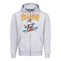 Heather Grey trasher Zipper Hoodie - InspiraDesign