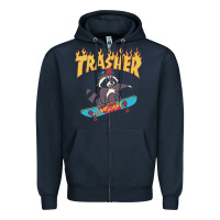 Navy trasher Zipper Hoodie - InspiraDesign