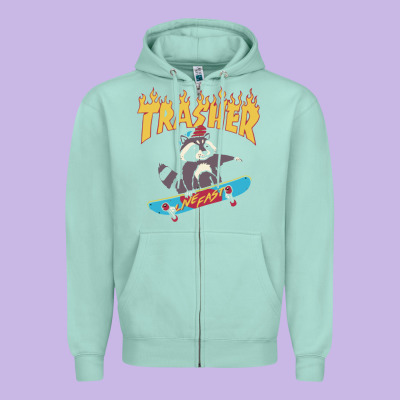 Trasher Zipper Hoodie Designed By Inspiradesign