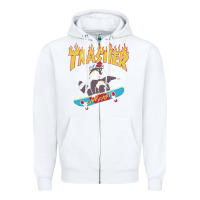 White trasher Zipper Hoodie - InspiraDesign