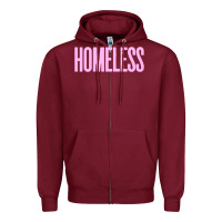 Burgundy homeless Zipper Hoodie - InspiraDesign
