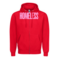 Red homeless Zipper Hoodie - InspiraDesign