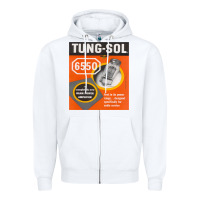 White TungSol 6550 Zipper Hoodie - InspiraDesign