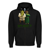 Black Shrek Fiona & Shrek Get Ogre It Text Poster Zipper Hoodie - InspiraDesign