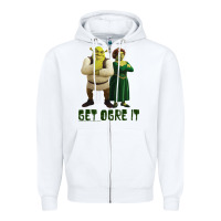 Shrek Fiona & Shrek Get Ogre It Text Poster Zipper Hoodie | Teevron