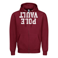 Burgundy pole vault t shirt upside down funny pole vault jumper shirt Zipper Hoodie - InspiraDesign