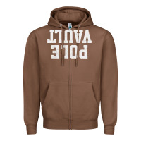 Chestnut pole vault t shirt upside down funny pole vault jumper shirt Zipper Hoodie - InspiraDesign