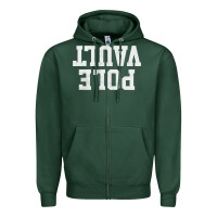 Sports Green pole vault t shirt upside down funny pole vault jumper shirt Zipper Hoodie - InspiraDesign