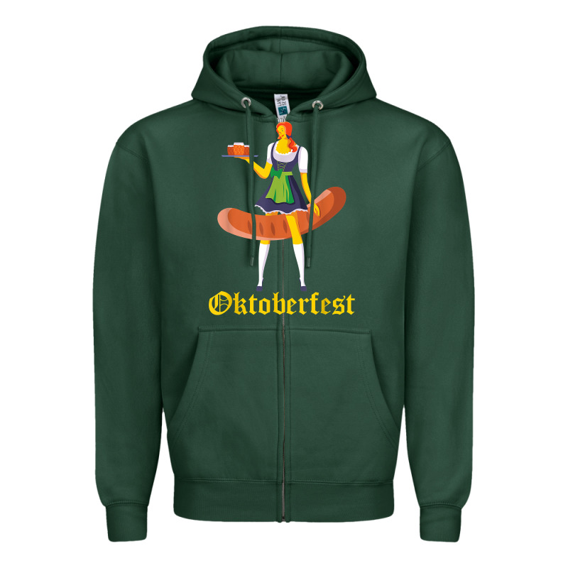 Barmaid Oktoberfest Funny German Woman Dirndl Bratwurst T Shirt Zipper Hoodie by InspiraDesign | Teevron