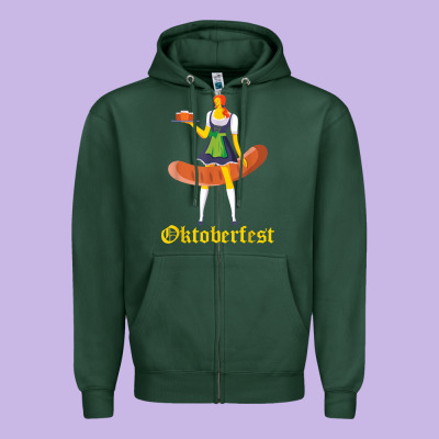 Barmaid Oktoberfest Funny German Woman Dirndl Bratwurst T Shirt Zipper Hoodie Designed By Inspiradesign