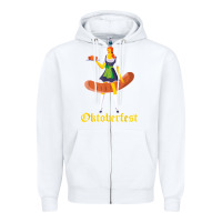 White barmaid oktoberfest funny german woman dirndl bratwurst t shirt Zipper Hoodie - InspiraDesign