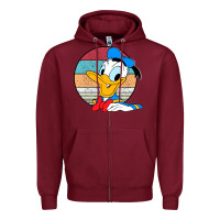 Burgundy Donald duck funny Zipper Hoodie - InspiraDesign