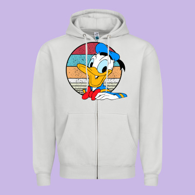Donald Duck Funny Zipper Hoodie Designed By Inspiradesign