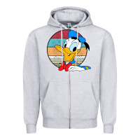 Heather Grey Donald duck funny Zipper Hoodie - InspiraDesign