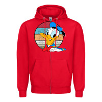 Red Donald duck funny Zipper Hoodie - InspiraDesign