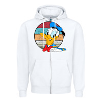 White Donald duck funny Zipper Hoodie - InspiraDesign