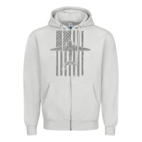 Dove Grey C-47 Skytrain Wwii Transport Airplane Vintage Flag Zipper Hoodie - InspiraDesign