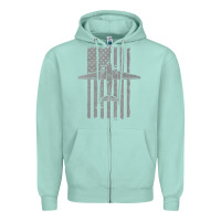 Seafoam C-47 Skytrain Wwii Transport Airplane Vintage Flag Zipper Hoodie - InspiraDesign