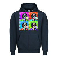 Navy STEVIE WONDER! Zipper Hoodie - InspiraDesign