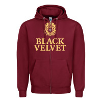 Burgundy BLACK VELVET CANADIAN WHISKY Zipper Hoodie - InspiraDesign