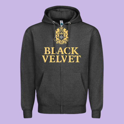 Black Velvet Canadian Whisky Zipper Hoodie Designed By Inspiradesign