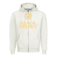 Oatmeal Heather BLACK VELVET CANADIAN WHISKY Zipper Hoodie - InspiraDesign