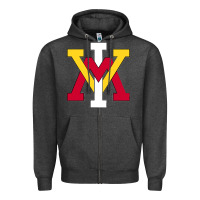Charcoal Heather Keydets VMI Classic Zipper Hoodie - InspiraDesign