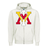 Oatmeal Heather Keydets VMI Classic Zipper Hoodie - InspiraDesign