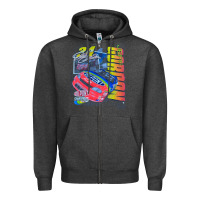 Charcoal Heather jeff gordon dupont vintage racing Zipper Hoodie - InspiraDesign