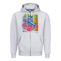 Heather Grey jeff gordon dupont vintage racing Zipper Hoodie - InspiraDesign