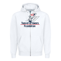 White Tunnel To Towers F-oundation American Flag USA Flag Zipper Hoodie - InspiraDesign