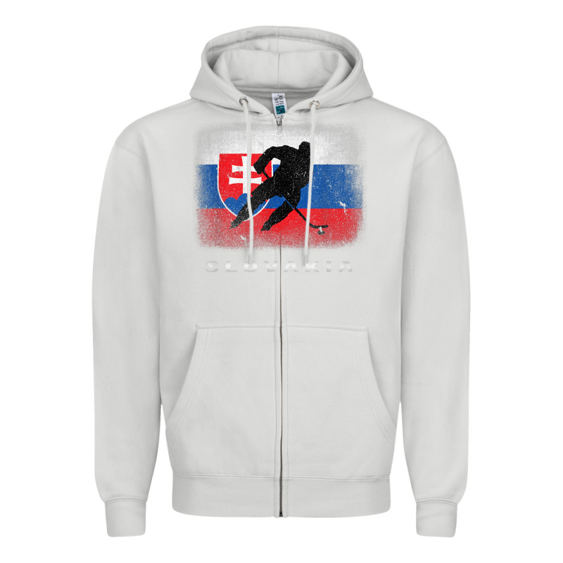 Slovakia Ice Hockey Slovak Flag Zipper Hoodie by InspiraDesign | Teevron