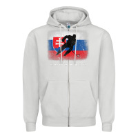 Dove Grey Slovakia Ice Hockey Slovak Flag Zipper Hoodie - InspiraDesign
