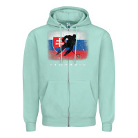 Seafoam Slovakia Ice Hockey Slovak Flag Zipper Hoodie - InspiraDesign