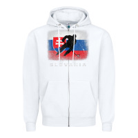 White Slovakia Ice Hockey Slovak Flag Zipper Hoodie - InspiraDesign