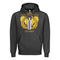 Charcoal Heather Emblem warrant officer cw5 Zipper Hoodie - InspiraDesign