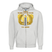 Dove Grey Emblem warrant officer cw5 Zipper Hoodie - InspiraDesign