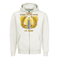 Oatmeal Heather Emblem warrant officer cw5 Zipper Hoodie - InspiraDesign