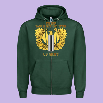 Emblem Warrant Officer Cw5 Zipper Hoodie Designed By Inspiradesign