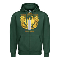 Sports Green Emblem warrant officer cw5 Zipper Hoodie - InspiraDesign