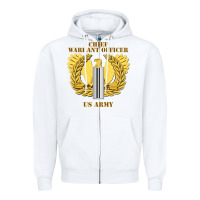 White Emblem warrant officer cw5 Zipper Hoodie - InspiraDesign