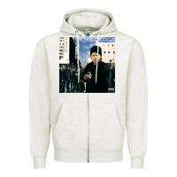 Oatmeal Heather Amerikkkas most wanted Zipper Hoodie - InspiraDesign