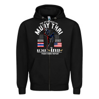Black thailand american flag muay thai boxing train hard repeat t shirt Zipper Hoodie - InspiraDesign